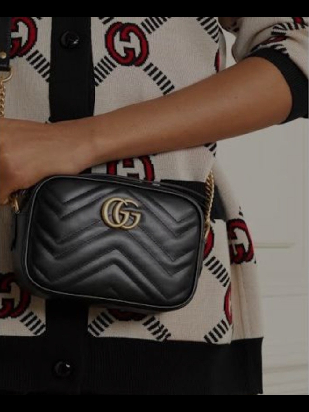 Gucci Marmont Quilted Leather Camera Bag small- Black